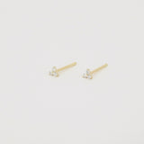 Tiny Trio Diamond Stud Earrings – Delicate Diamond Cluster Earrings