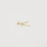 Tiny Trio Diamond Stud Earrings – Delicate Diamond Cluster Earrings