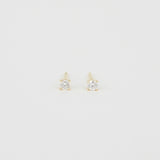 Dainty Diamond Stud Earrings – Delicate Genuine Diamonds – Bridal Set