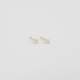 Dainty Diamond Stud Earrings – Delicate Genuine Diamonds – Bridal Set
