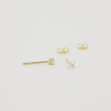Dainty Diamond Stud Earrings – Delicate Genuine Diamonds – Bridal Set