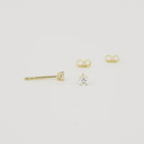 Dainty Diamond Stud Earrings – Delicate Genuine Diamonds – Bridal Set