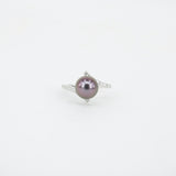 Unique Natural Tahitian Black Pearl Diamond Engagement Ring