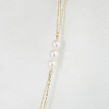 Unique Natural Pearl Gold Hand Chain – Two Rings Solid 18k Gold Statement Bracelet - June Birthstone Wedding Jewelry