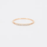 Simple Thin Pave Diamond Band - Dainty Diamond Stacking Wedding Band