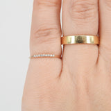 Simple Thin Pave Diamond Band - Dainty Diamond Stacking Wedding Band