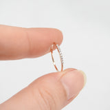 Simple Thin Pave Diamond Band - Dainty Diamond Stacking Wedding Band