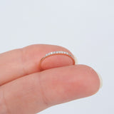 Simple Thin Pave Diamond Band - Dainty Diamond Stacking Wedding Band