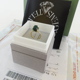 Raw Colombian Emerald Solitaire Engagement Ring - Unique Nature-Inspired May Birthstone Ring