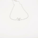 Floating 0.15 CT Diamond Solitaire Necklace – Simple Wedding Diamond Necklace – Dainty Genuine Diamond Pendant – Handmade Minimalist Jewelry