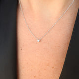 Floating 0.15 CT Diamond Solitaire Necklace – Simple Wedding Diamond Necklace – Dainty Genuine Diamond Pendant – Handmade Minimalist Jewelry