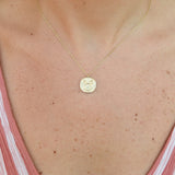 Horoscope Gold Pendant • Letter necklace • 18K Gold Zodiac Sign Necklace • Personalized Cancer Horoscope Gold Medallion • Vintage Necklace