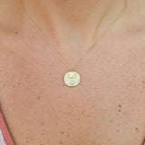 Horoscope Gold Pendant • Letter necklace • 18K Gold Zodiac Sign Necklace • Personalized Cancer Horoscope Gold Medallion • Vintage Necklace