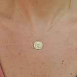Horoscope Gold Pendant • Letter necklace • 18K Gold Zodiac Sign Necklace • Personalized Cancer Horoscope Gold Medallion • Vintage Necklace