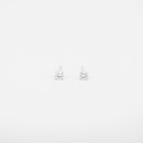 Dainty Diamond Stud Earrings – Four-Prongs Open Housing Design (3.3 mm / 0.30 Ct)
