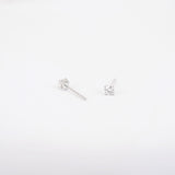 Dainty Diamond Stud Earrings – Four-Prongs Open Housing Design (3.3 mm / 0.30 Ct)
