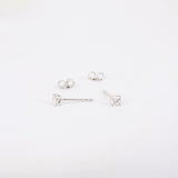 Dainty Diamond Stud Earrings – Four-Prongs Open Housing Design (3.3 mm / 0.30 Ct)