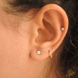 Dainty Diamond Stud Earrings – Four-Prongs Open Housing Design (3.3 mm / 0.30 Ct)