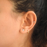 Dainty Diamond Stud Earrings – Four-Prongs Open Housing Design (3.3 mm / 0.30 Ct)