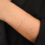Dainty Pave Diamond Circle Bracelet