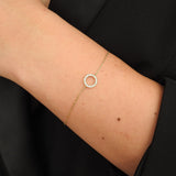 Dainty Pave Diamond Circle Bracelet