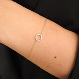 Dainty Pave Diamond Circle Bracelet