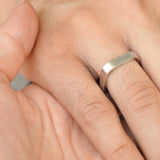 Square Flat Wedding Rings Set for Couples – Unique Men Wedding band