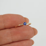 Minimalist Dainty Blue Sapphire Engagement Ring