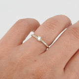 Dainty Solitaire Diamond Engagement Ring – Handmade April Birthstone Jewelry