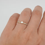 Dainty Solitaire Diamond Engagement Ring – Handmade April Birthstone Jewelry