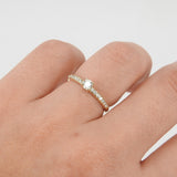 Dainty Solitaire Diamond Engagement Ring – Handmade April Birthstone Jewelry