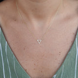 Minimalist Dainty Diamond Triangle Necklace
