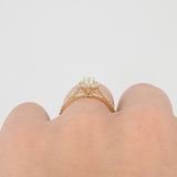 Dazzling Halo Diamond Engagement Ring - Handmade Wedding Jewelry
