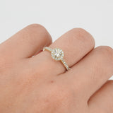 Dazzling Halo Diamond Engagement Ring - Handmade Wedding Jewelry