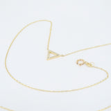 Minimalist Dainty Diamond Triangle Necklace