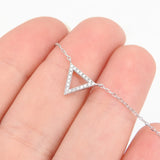 Minimalist Dainty Diamond Triangle Necklace
