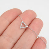 Minimalist Dainty Diamond Triangle Necklace