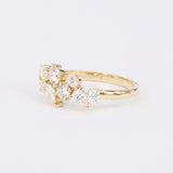 Large Multi Diamond Cluster Ring – Gemstone Flower-Bouquet Wedding Band