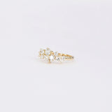 Large Multi Diamond Cluster Ring – Gemstone Flower-Bouquet Wedding Band