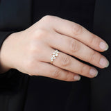 Large Multi Diamond Cluster Ring – Gemstone Flower-Bouquet Wedding Band