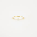 Dainty Simple Diamond Engagement Ring - Handmade Thin Solid 18k Gold Promise Ring