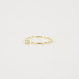 Dainty Simple Diamond Engagement Ring - Handmade Thin Solid 18k Gold Promise Ring