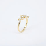 Large Multi Diamond Cluster Ring – Gemstone Flower-Bouquet Wedding Band