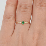 Minimalist Genuine Colombian Emerald Engagement Ring – Simple Dainty May Birthstone Promise Ring