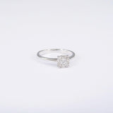 Art Deco Halo Illusion Diamond Engagement Ring