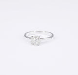Art Deco Halo Illusion Diamond Engagement Ring
