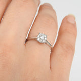 Art Deco Halo Illusion Diamond Engagement Ring
