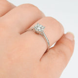 Art Deco Halo Illusion Diamond Engagement Ring