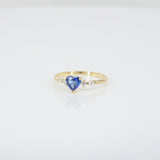 Promise ring for her - Natural Heart Sapphire Engagement Ring