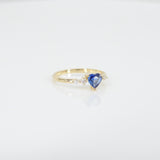 Promise ring for her - Natural Heart Sapphire Engagement Ring